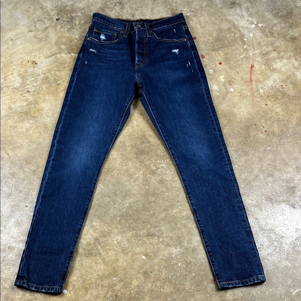 Levi's Dark Blue 501s Skinny Jeans 
Size: 26
